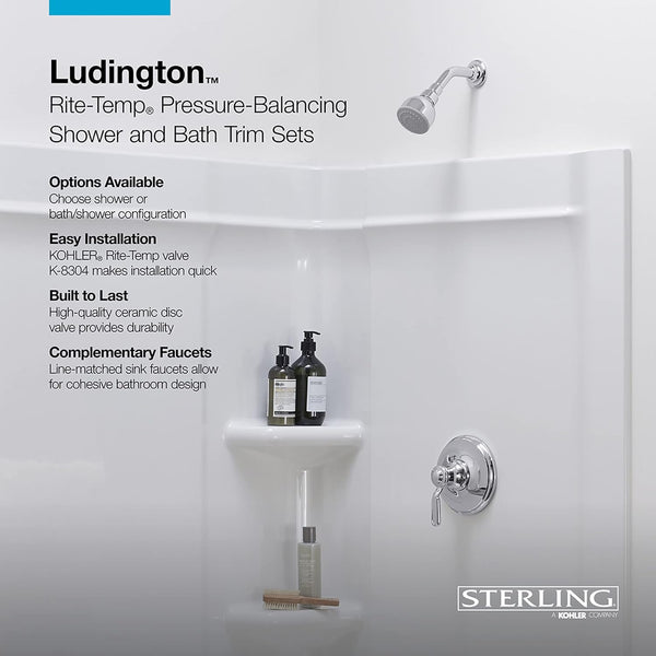 Juego de llaves y mezcladora para regadera KOHLER Ludington, acabados de lujo