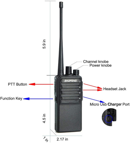 Set 10 Radios Baofeng Bf-c2 Uhf Walkie Talkie Usb Meses S/in – Bakam