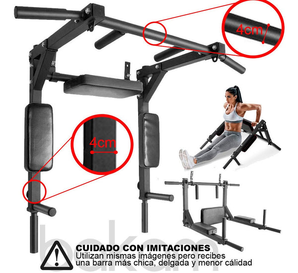 Barra Gym 8en1 Dominadas Pared Multifuncional – Bakam